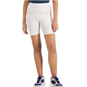 INC International Concepts Snakeskin Print Bike Shorts Gray White Size L